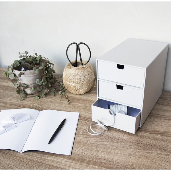 Balta uzglabāšanas kaste ar 3 atvilktnēm Bigso Box of Sweden Ingrid-image-3