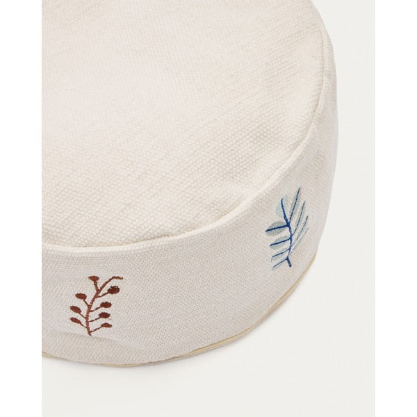 Krēmkrāsas bērnu pufs Yanil – Kave Home-image-1