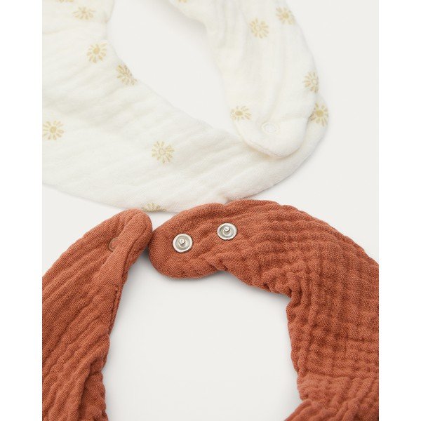 Krēmkrāsas/terakotas oranži kokvilnas siekalu ķērāji (2 gab.) Olna – Kave Home-image-4