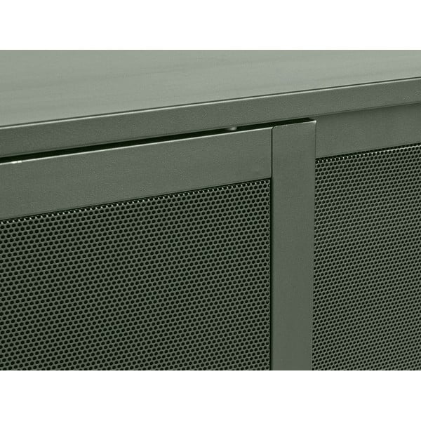 Tumši zaļa metāla zema kumode ar bīdāmām durvīm 160x75 cm Veep – Unique Furniture-image-3