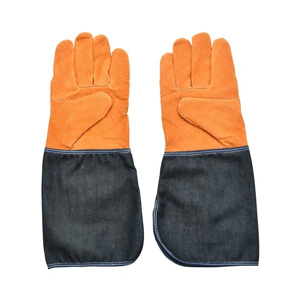 Zili oranži dārznieka cimdi ar plaukstas aizsardzību Esschert Design Denim-image-2