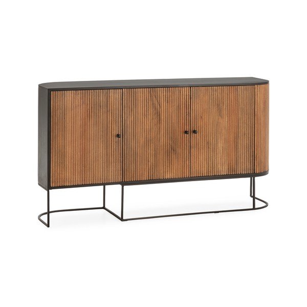 Dabīga toņa mango masīvkoka kumode 165x90x40 cm Curve – MOME