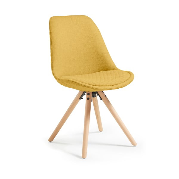 4 sinepju dzeltenu ēdamistabas krēslu komplekts Kave Home Lars