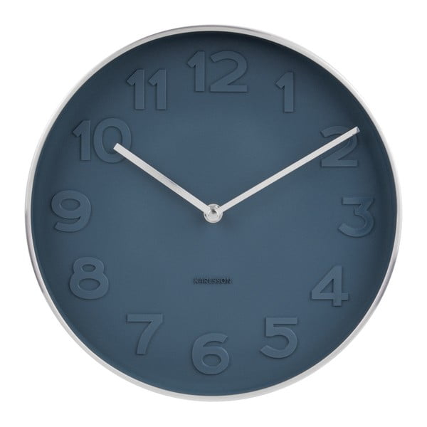 Karlsson Mr. Blue sienas pulkstenis ar sudraba detaļām, ⌀ 27,5 cm