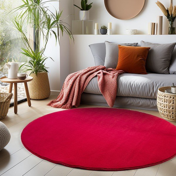 Sarkans mazgājams apaļš paklājs ø 160 cm Sky – Ayyildiz Carpets-image-1