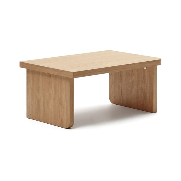 Dabīga toņa žurnālgaldiņš ar ozolkoka imitāciju 89x62 cm Oaq – Kave Home