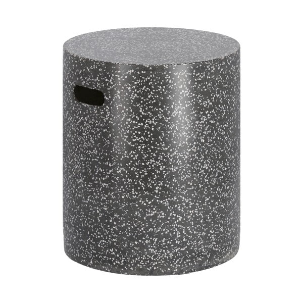 Melns betona sānu galdiņš Kave Home Jenell, ⌀ 35 cm