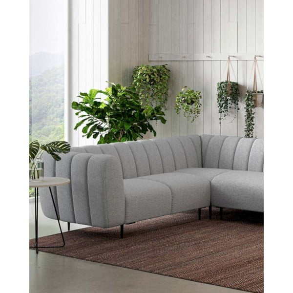 Gaiši pelēks stūra dīvāns (ar kreiso stūri/L veida) Shel – Ghado-image-4