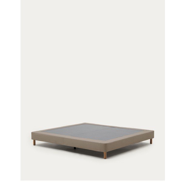 Brūna polsterēta divvietīga gulta bez galvgaļa 160x200 cm Ofelia – Kave Home-image-3
