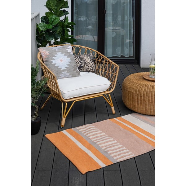 Bēšs un oranžs divpusējs āra paklājs no pārstrādātas plastmasas Green Decore Bella, 120 x 180 cm-image-2