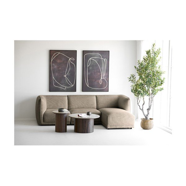 Bēšs stūra dīvāns no šenila auduma (ar labo stūri/ar zvilni) Noor – House Nordic-image-1
