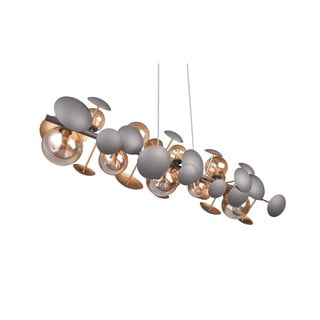 Pelēka/zelta krāsas piekaramā lampa ar stikla abažūru Bubble – Trio Select