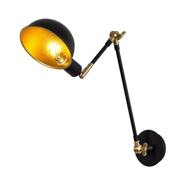Melna/zelta krāsas sienas lampa ø 15 cm Sivani – Opviq lights