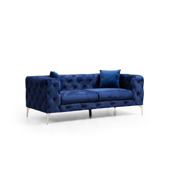 Tumši zils samta dīvāns 197 cm Como – Artie