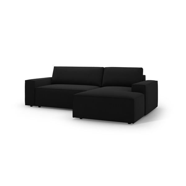 Melns salokāms stūra dīvāns (ar labo stūri) Jodie – Micadoni Home-image-2
