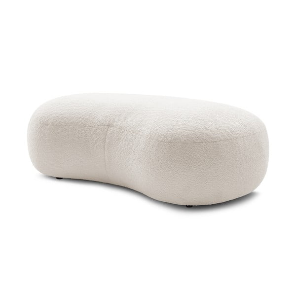Balts buklē auduma pufs Saint-Germain – Bobochic Paris-image-3