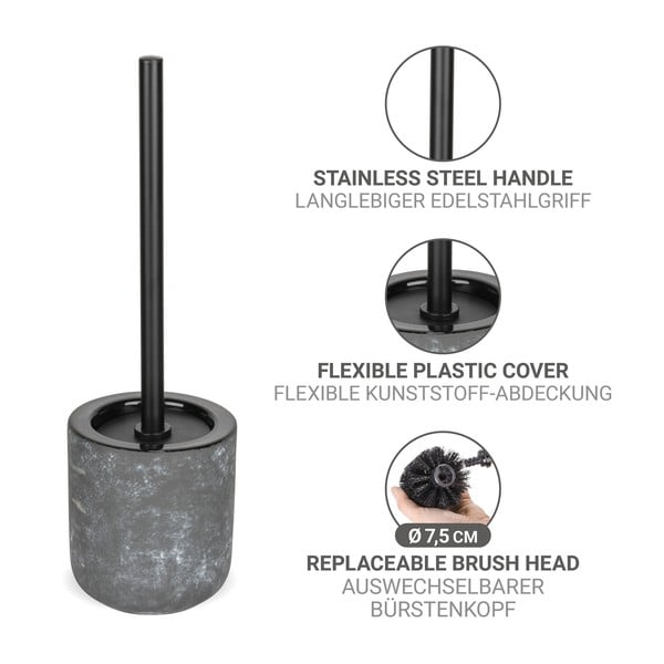 Pelēka keramikas tualetes birste Sacile – Wenko-image-3