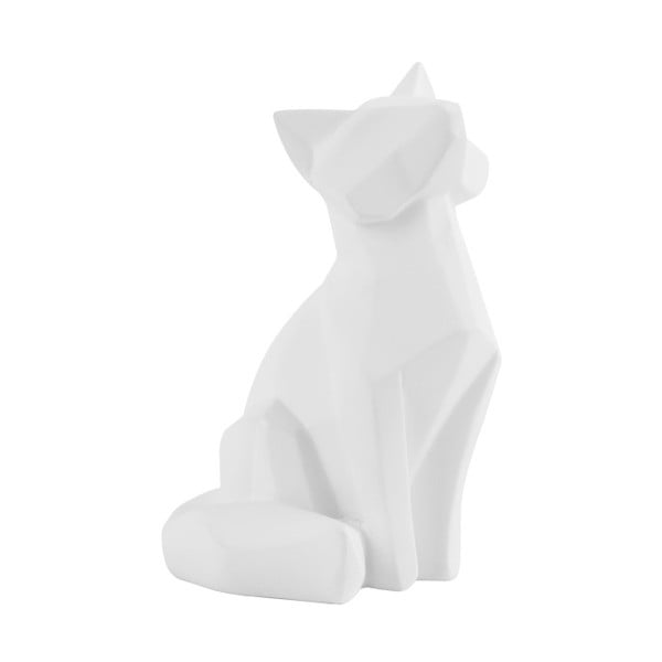 Matēta balta figūra PT LIVING Origami Fox, augstums 15 cm