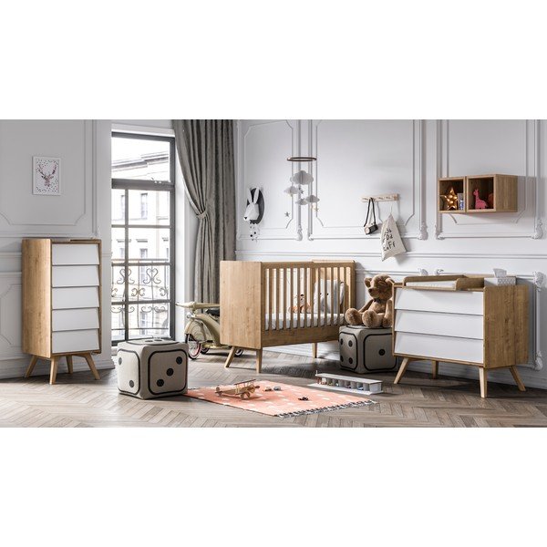 Balta kumode ar 3 atvilktnēm Vox Vin-image-1