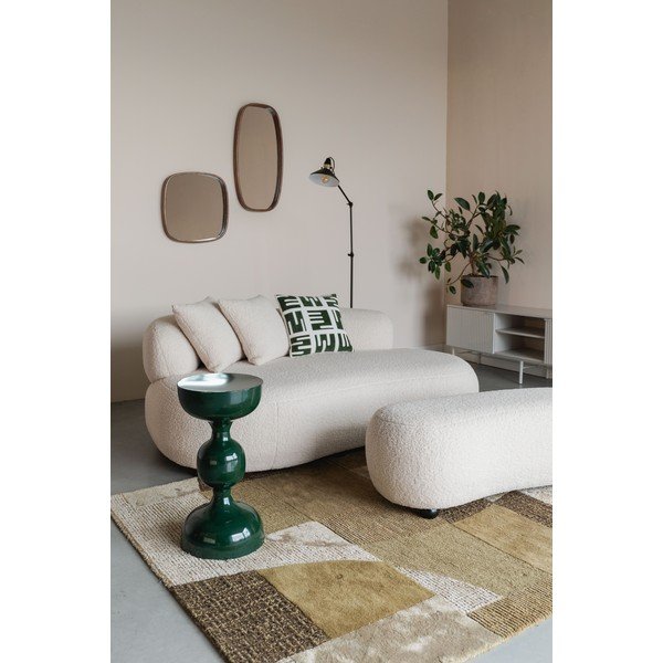 Krēmkrāsas polsterēts sols no buklē auduma Noxx – White Label-image-1