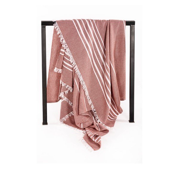 Terakotas oranžs kokvilnas pleds 150x200 cm Solene – Tiseco Home Studio-image-3