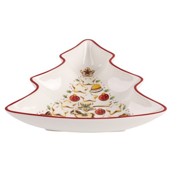 Sarkanbalts porcelāna trauks Ziemassvētku eglītes formā Villeroy & Boch Tree, 17,5 x 16,5 cm-image-1