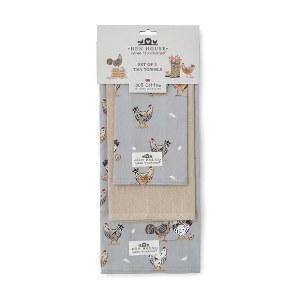 Kokvilnas trauku dvieļi (3 gab.) 45x65 cm Hen House – Cooksmart ®