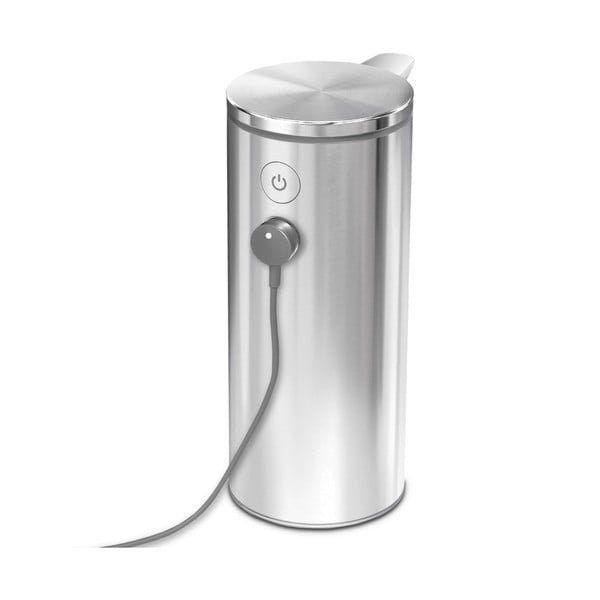 Pelēks automātiskais ziepju dozators no tērauda 266 ml – simplehuman-image-1