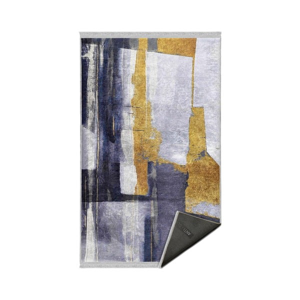 Dzeltens/tumši zils mazgājams paklājs 120x180 cm Unique – Mila Home