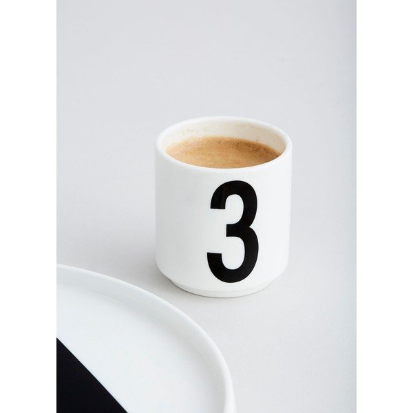 4 baltu porcelāna krūzīšu komplekts Design Letters Mini-image-3