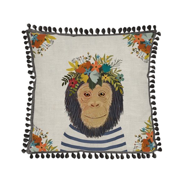 Lina spilvens Really Nice Things Floral Monkey, 45 x 45 cm