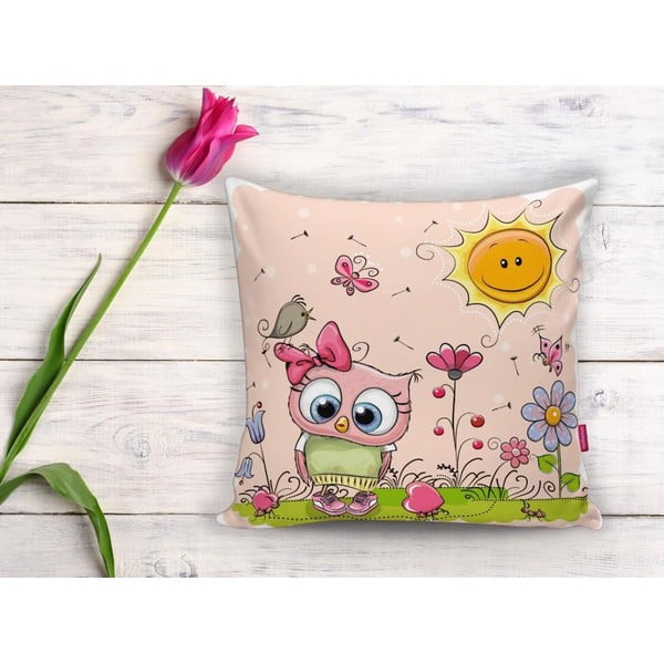 Bērnu spilvendrāna 43x43 cm Pink Owl – Mila Home-image-2
