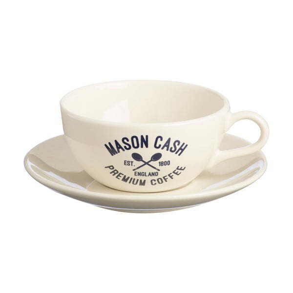 Balta krūze ar apakštasīti Mason Cash Varsity Cappuccino