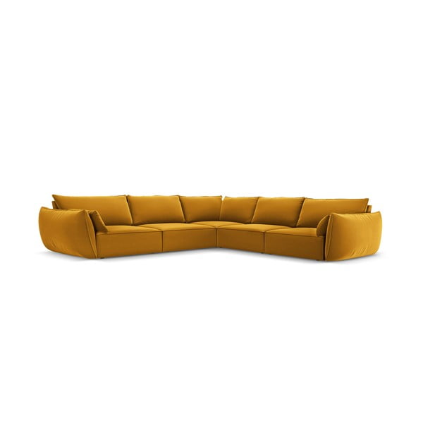 Sinepju dzeltens samta stūra dīvāns Vanda – Mazzini Sofas-image-2