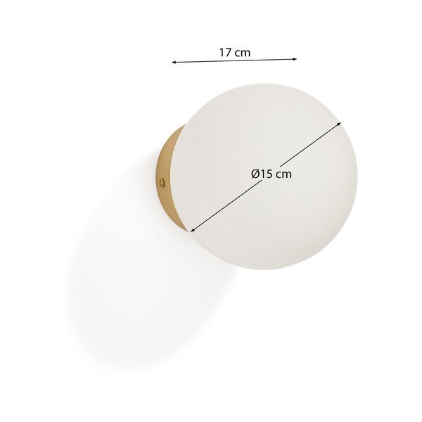 Balta/zelta krāsas sienas lampa ø 15 cm Brisia – Kave Home-image-4