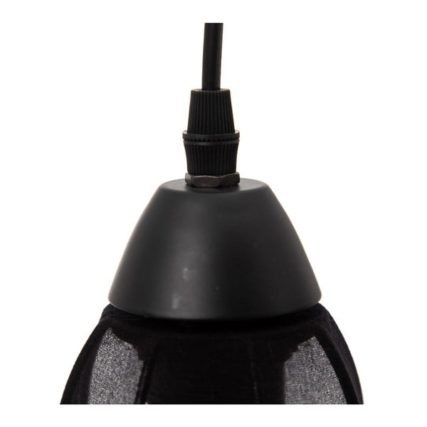 Melna piekaramā lampa ar auduma abažūru ø 40 cm – Ixia-image-3
