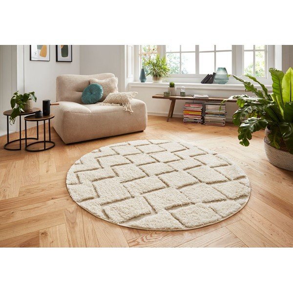 Krēmkrāsas paklājs Mint Rugs Handira, ⌀ 160 cm-image-3