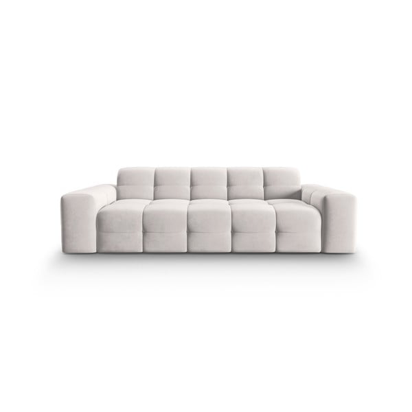 Gaiši pelēks samta dīvāns 222 cm Kendal – Micadoni Home