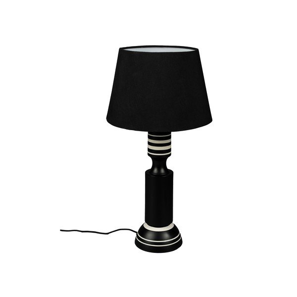 Melna galda lampa ar auduma abažūru (augstums 60 cm) Virgil – Dutchbone