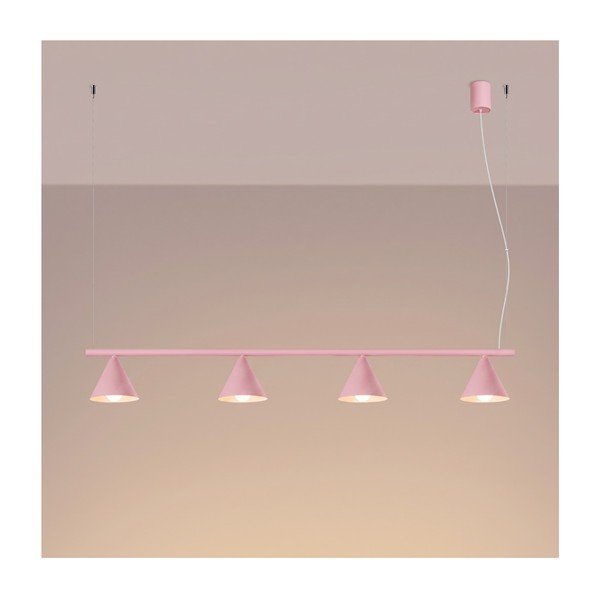 Rozā tērauda piekaramā lampa Zylo – Sollux-image-3