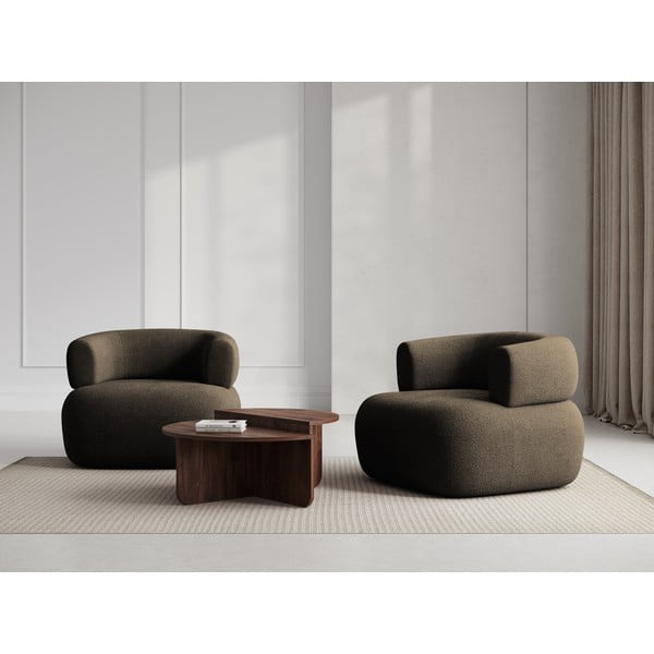 Brūns atpūtas krēsls no buklē auduma Jenny – Micadoni Home-image-3