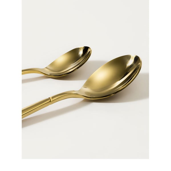 Zelta krāsas nerūsējošā tērauda galda piederumi (16 gab.) Lite – Kave Home-image-1