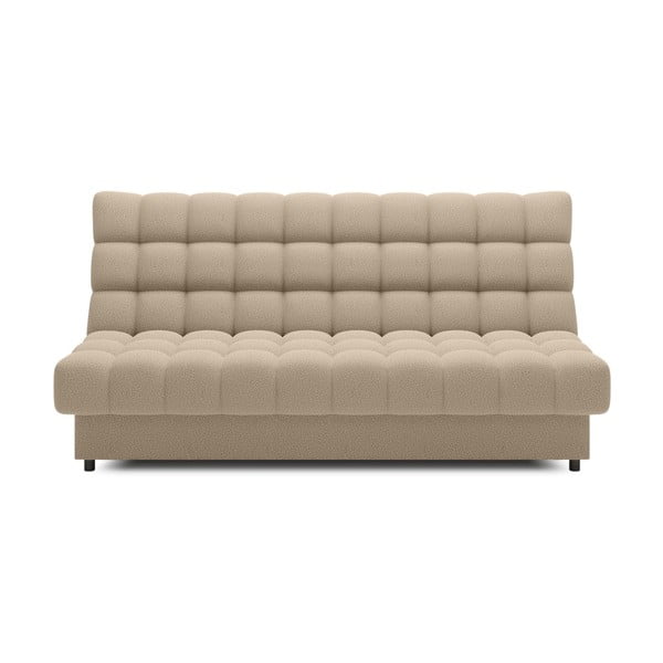 Bēšs salokāms/ar uzglabāšanas vietu dīvāns no buklē auduma 197 cm Clareta – ELTAP