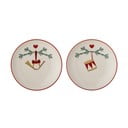 Krēmkrāsas deserta māla šķīvjiar Ziemassvētku motīvu (2 gab.) ø 16 cm Yule – Bloomingville