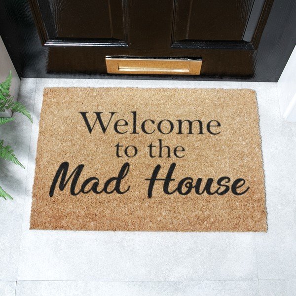 Kokosšķiedras kājslauķis 40x60 cm Welcome to the Mad House – Artsy Doormats-image-2