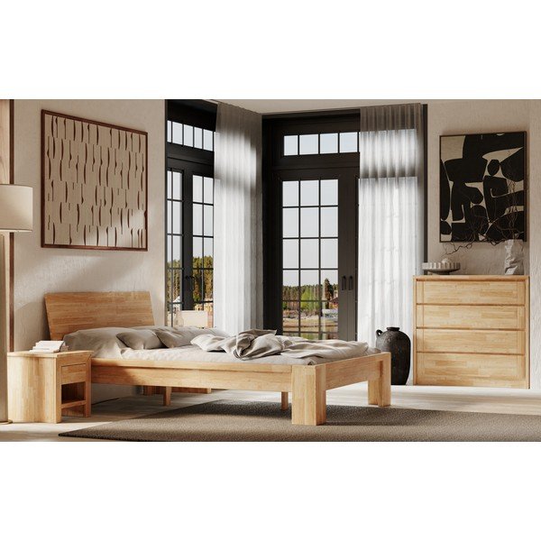 Dabīga toņa ozola masīvkoka zema kumode 105x96 cm Timo – Olivia Living-image-1