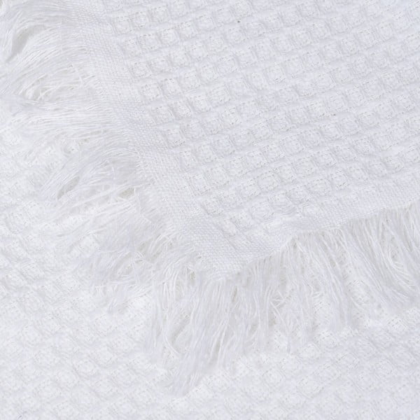 Balts gultas pārklājs no pārstrādātas kokvilnas 260x280 cm Honeycomb – Ixia-image-4