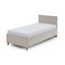 Bēša polsterēta bērnu gulta ar veļas kasti ar redelēm 90x200 cm Cool – Meise Möbel