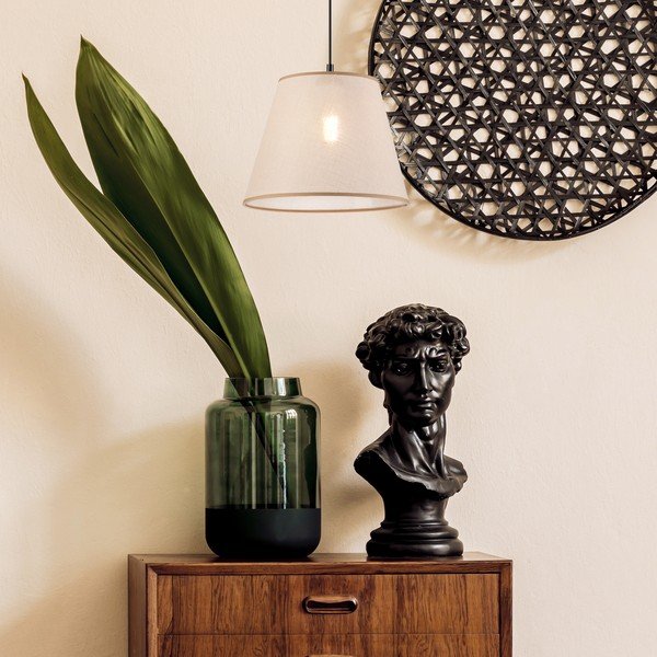 Melna piekaramā lampa ar auduma abažūru ø 30 cm Paco – LAMKUR-image-2