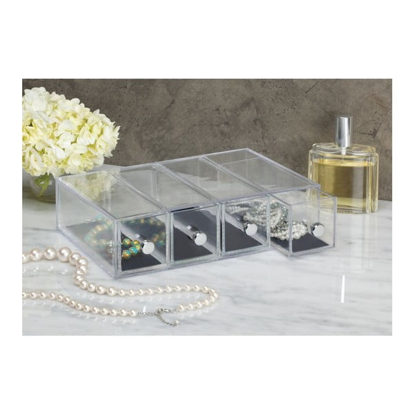 Caurspīdīgs 4 atvilktņu organizators iDesign Clarity, augstums 25,5 cm-image-1